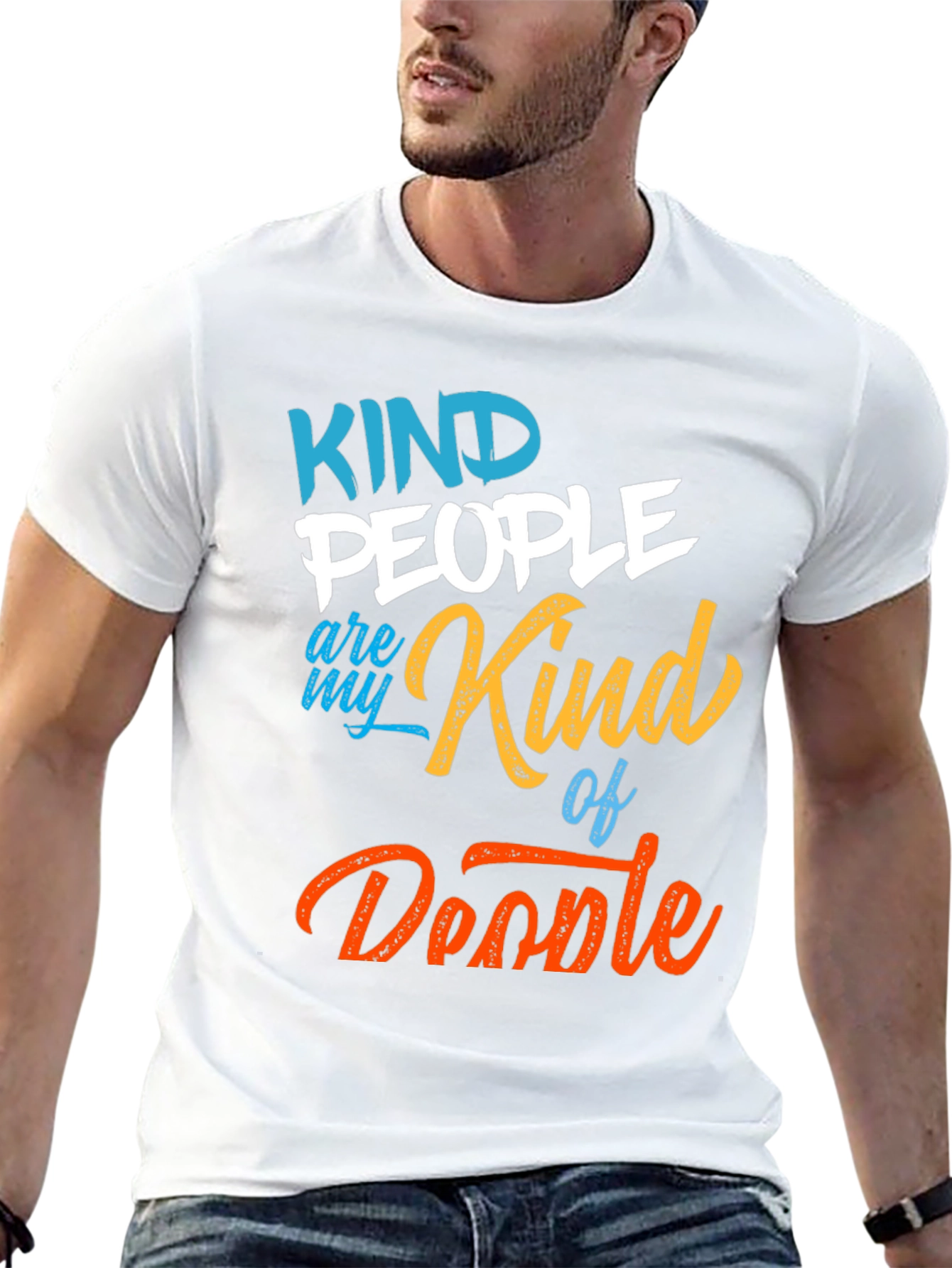 Camiseta Negra Kind People Are My Kind of Doodle