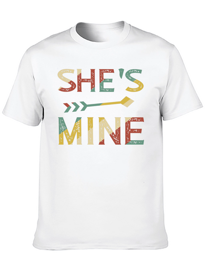 Camiseta Negra Shes Mine para Parejas