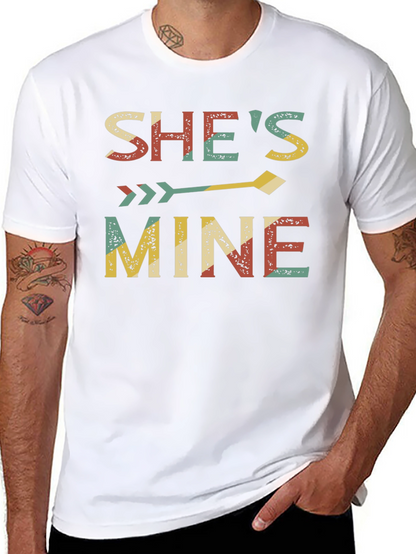 Camiseta Negra Shes Mine para Parejas