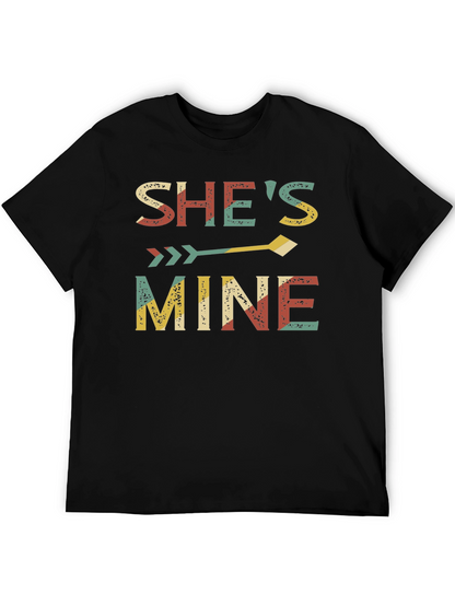 Camiseta Negra Shes Mine para Parejas