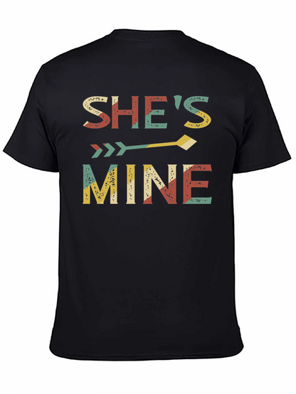Camiseta Negra Shes Mine para Parejas