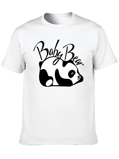 Camiseta Negra Baby Bear Panda Relajado Unisex