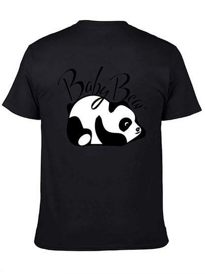 Camiseta Negra Baby Bear Panda Relajado Unisex