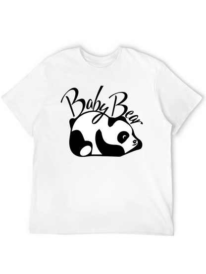 Camiseta Negra Baby Bear Panda Relajado Unisex