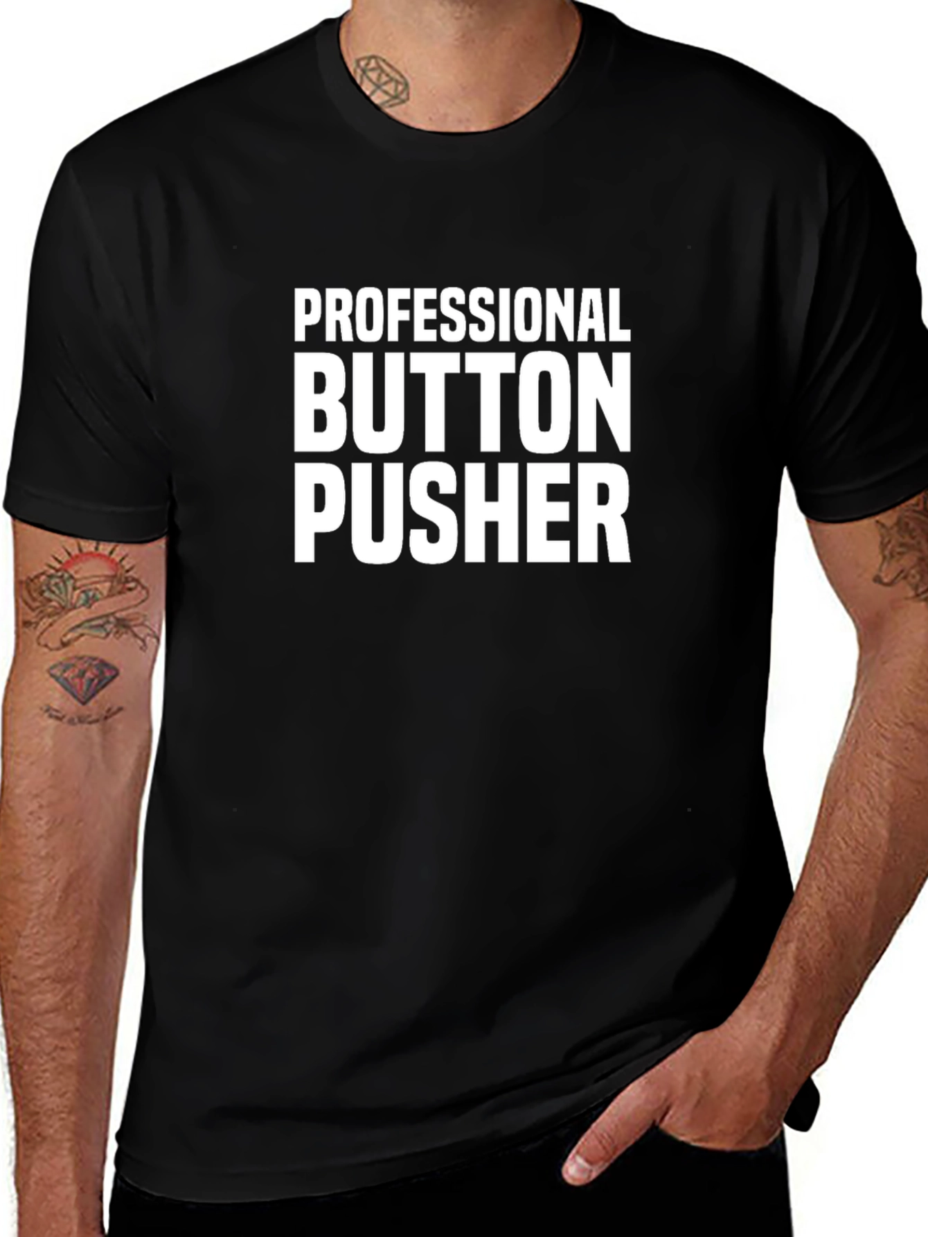 Camiseta Negra Professional Button Pusher