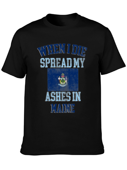 Camiseta Negra Cenizas en Maine para Hombre