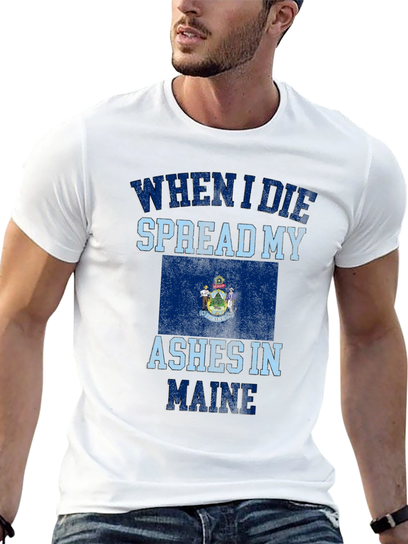 Camiseta Negra Cenizas en Maine para Hombre