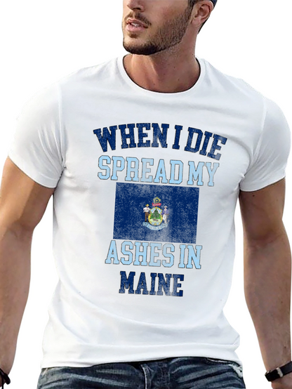 Camiseta Negra Cenizas en Maine para Hombre