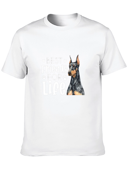 Camiseta Negra Mejores Amigos Para Siempre Doberman
