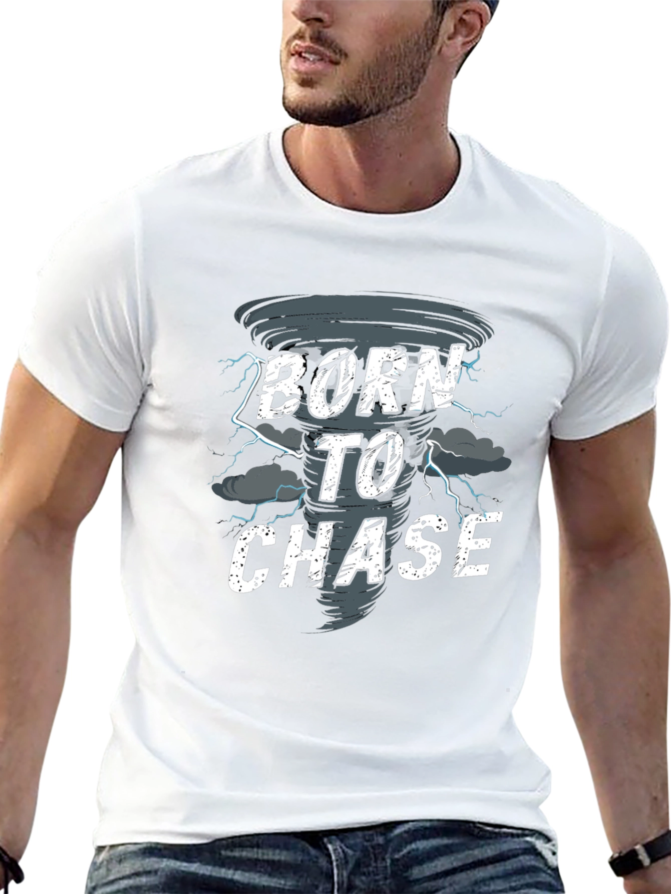 Camiseta Negra Born to Chase Tornado