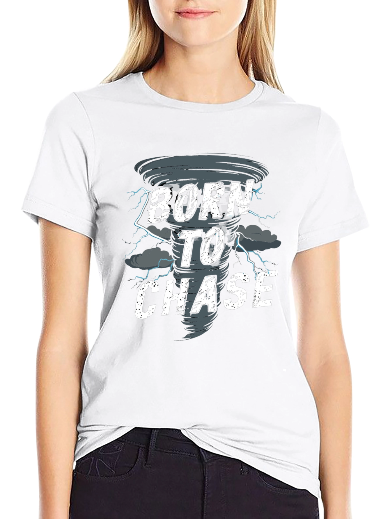 Camiseta Negra Born to Chase Tornado