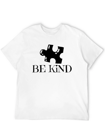 Camiseta Negra Be Kind Con Diseño Rompecabezas