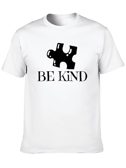 Camiseta Negra Be Kind Con Diseño Rompecabezas