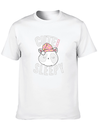 Camiseta Negra con Diseño de Panda Dormilón