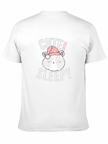 Camiseta Negra con Diseño de Panda Dormilón