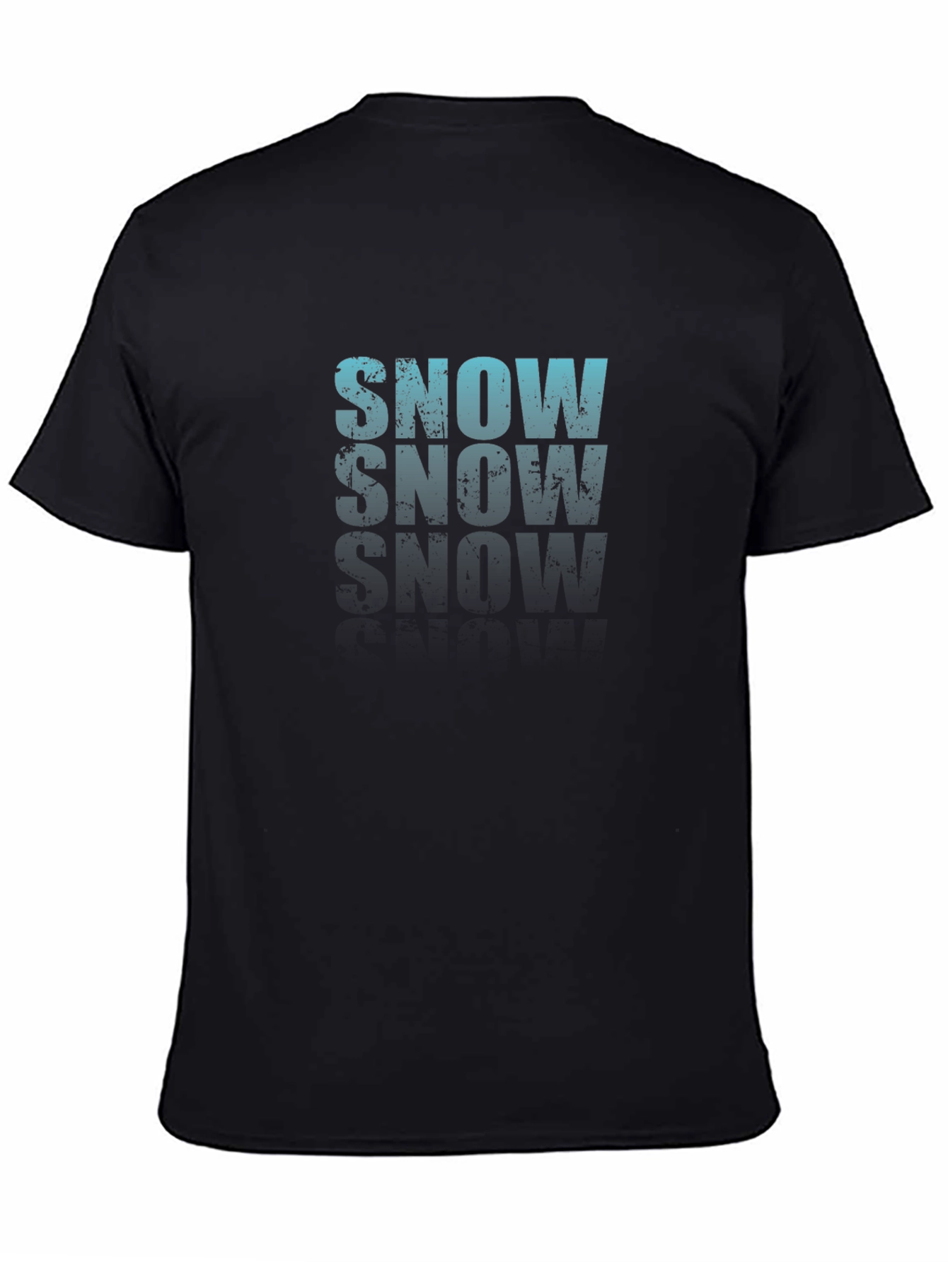 Camiseta Negra Hombre Snow Estilo Grunge