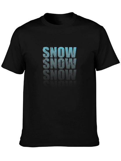 Camiseta Negra Hombre Snow Estilo Grunge