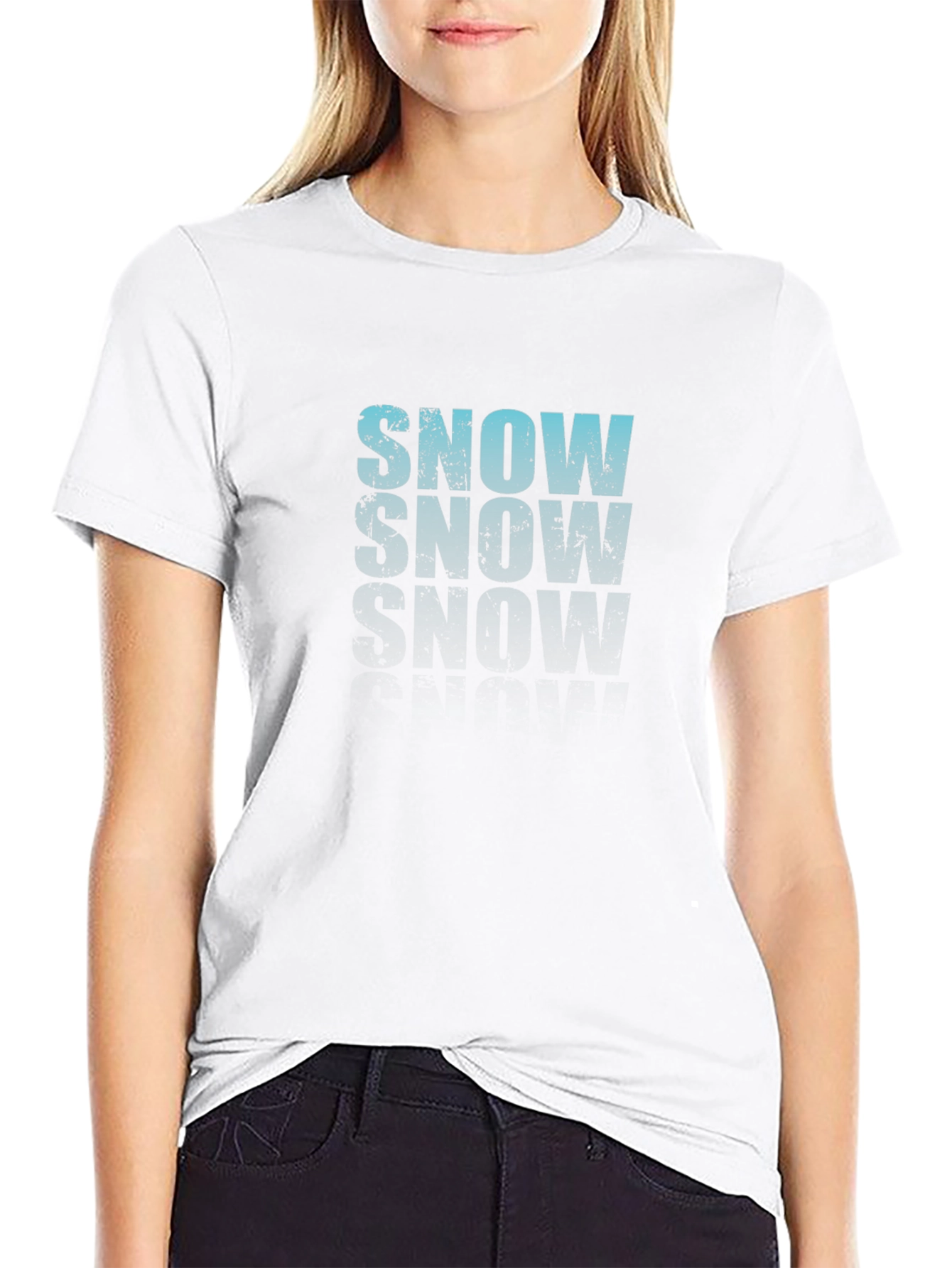 Camiseta Negra Hombre Snow Estilo Grunge