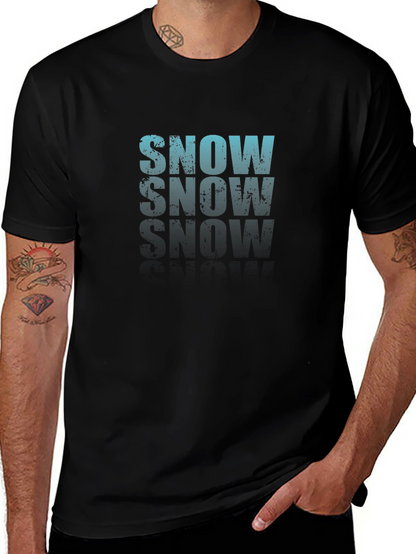 Camiseta Negra Hombre Snow Estilo Grunge