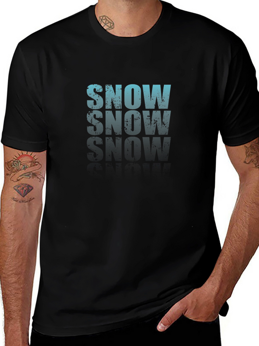 Camiseta Negra Hombre Snow Estilo Grunge