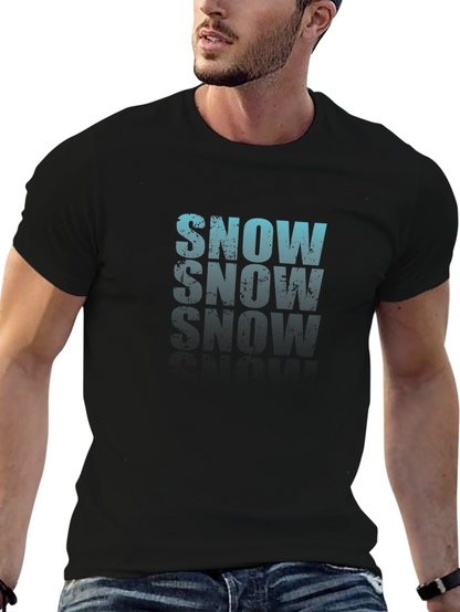 Camiseta Negra Hombre Snow Estilo Grunge