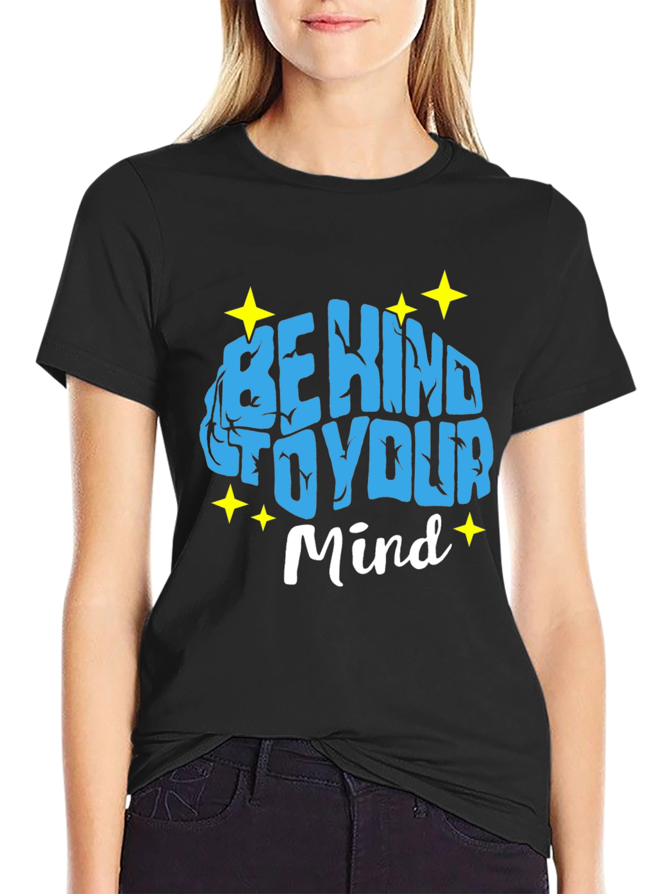 Camiseta Negra Sé amable con tu mente