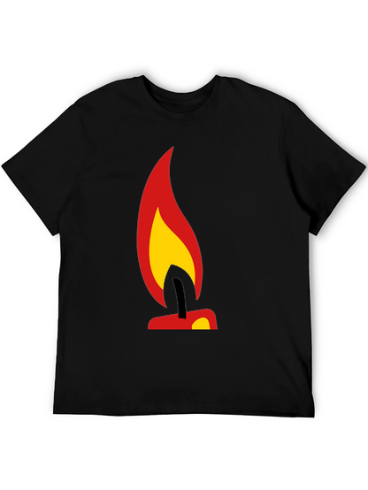 Camiseta Negra con Diseño de Vela Ardiente