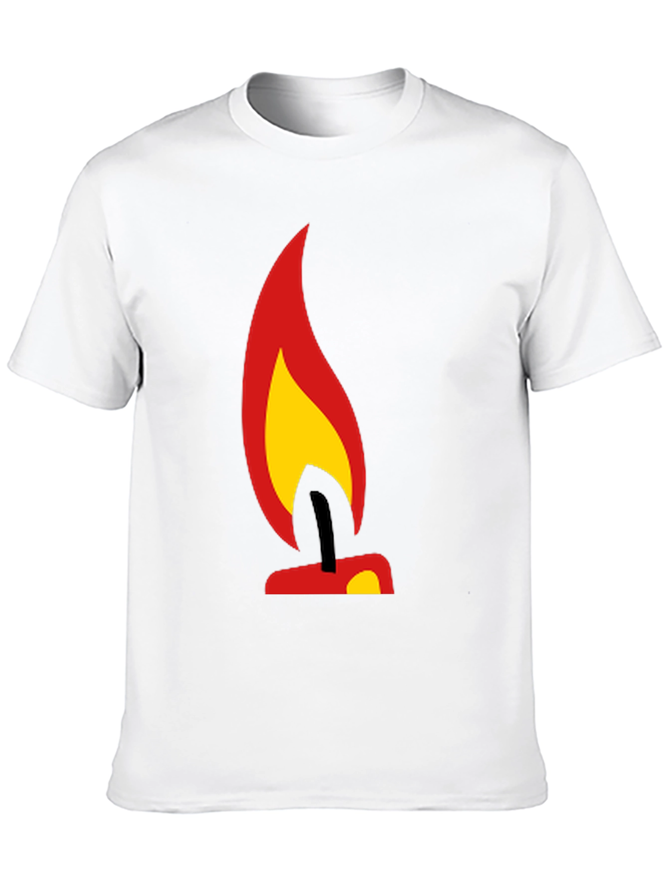 Camiseta Negra con Diseño de Vela Ardiente