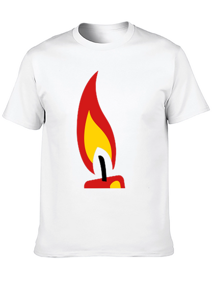 Camiseta Negra con Diseño de Vela Ardiente