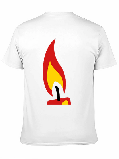 Camiseta Negra con Diseño de Vela Ardiente