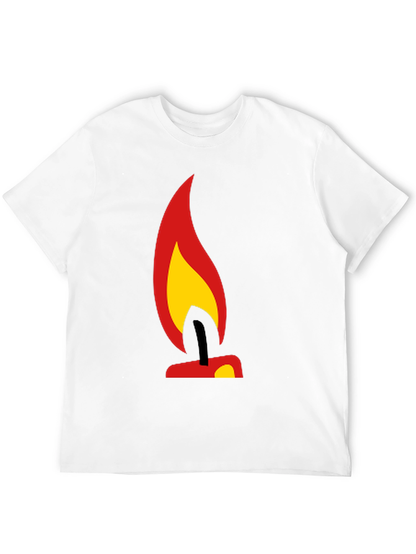 Camiseta Negra con Diseño de Vela Ardiente