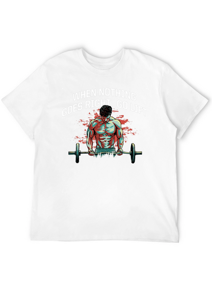 Camiseta Negra Motivacional: Cuando Nada Va Bien Levanta Pesas