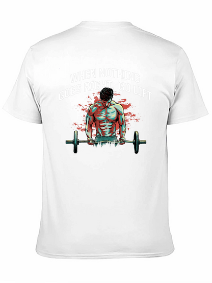 Camiseta Negra Motivacional: Cuando Nada Va Bien Levanta Pesas