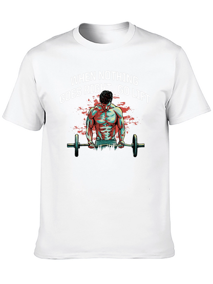 Camiseta Negra Motivacional: Cuando Nada Va Bien Levanta Pesas