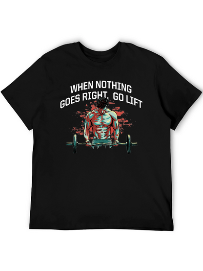 Camiseta Negra Motivacional: Cuando Nada Va Bien Levanta Pesas