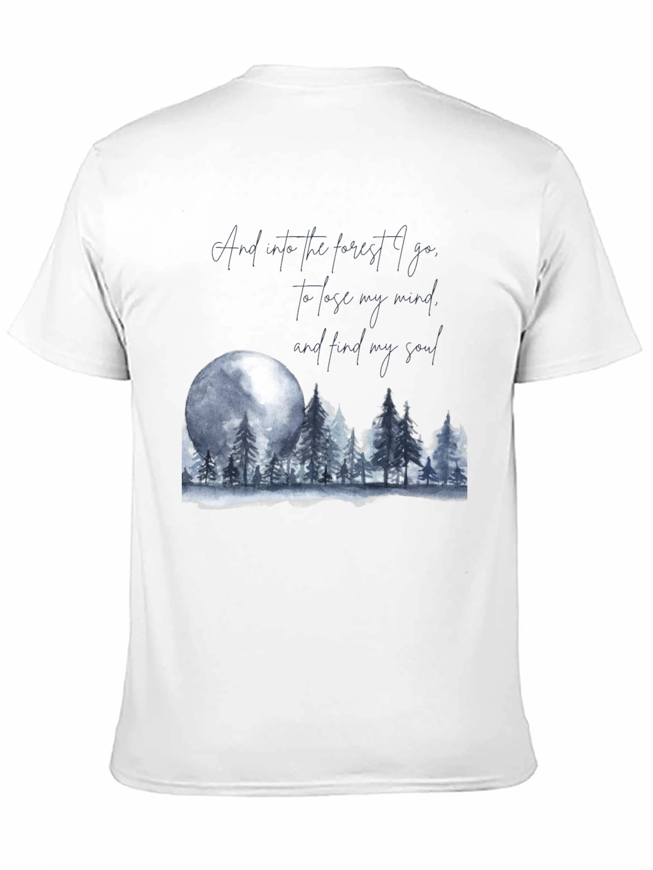 Camiseta Negra: Bosque Luna y Alma