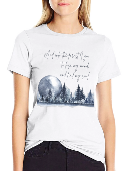 Camiseta Negra: Bosque Luna y Alma