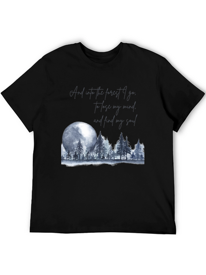 Camiseta Negra: Bosque Luna y Alma