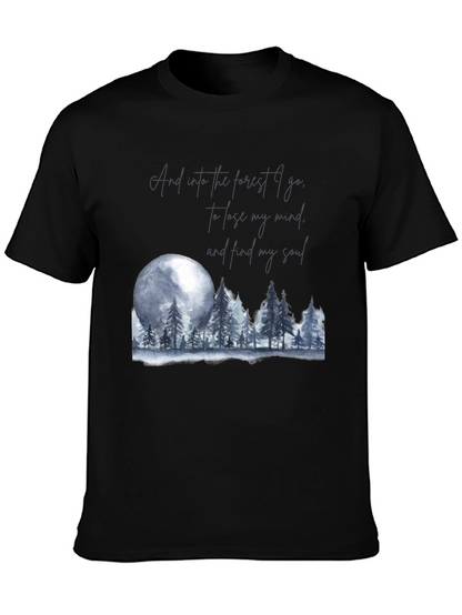Camiseta Negra: Bosque Luna y Alma