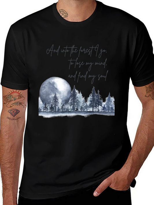 Camiseta Negra: Bosque Luna y Alma