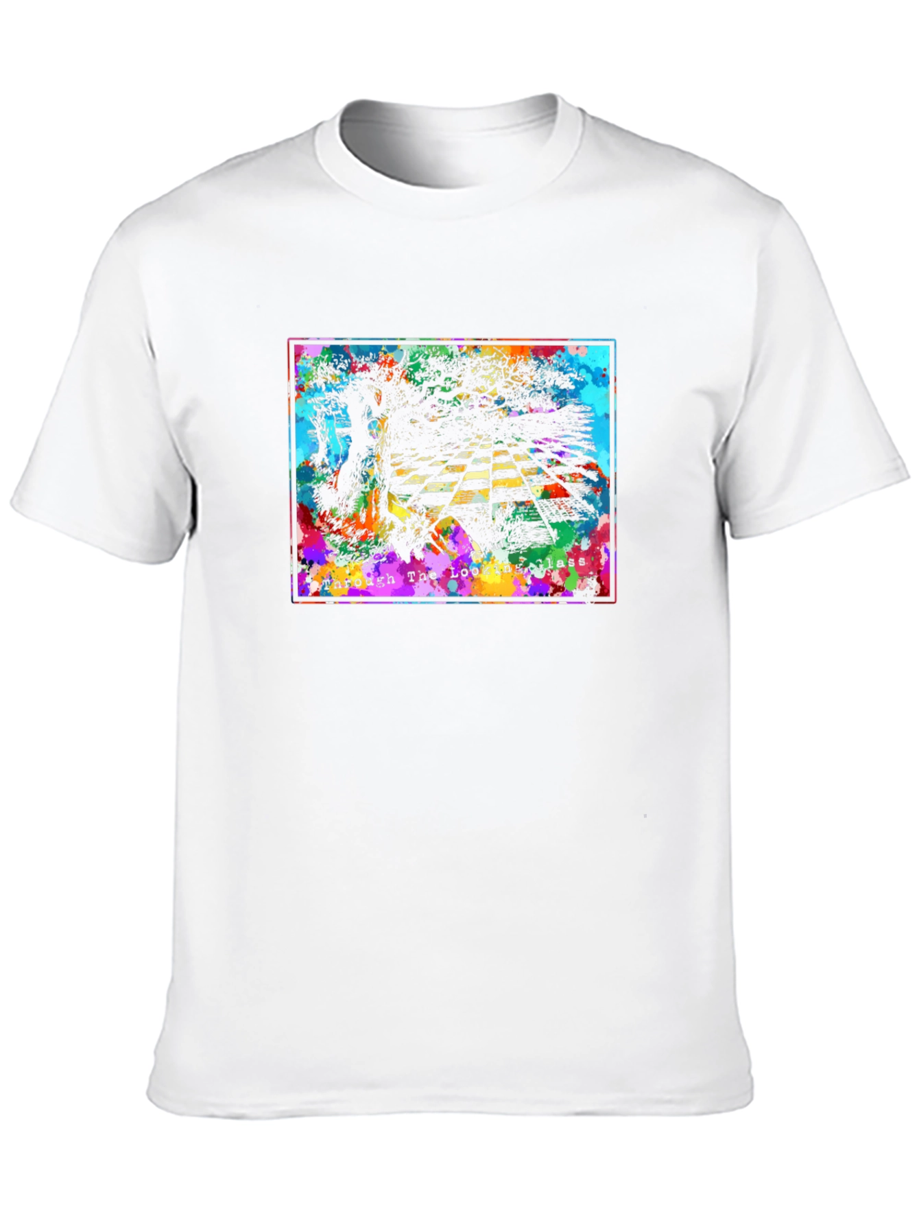 Camiseta Negra Gráfica: A Través del Espejo