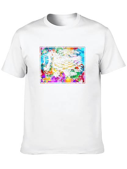 Camiseta Negra Gráfica: A Través del Espejo