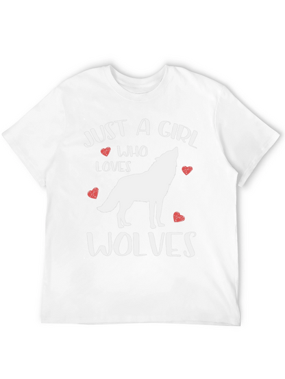 Camiseta Negra: Just A Girl Who Loves Wolves