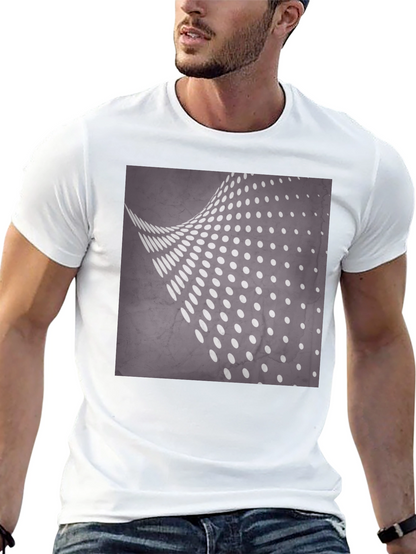 Camiseta Negra con Diseño de Puntos Abstractos