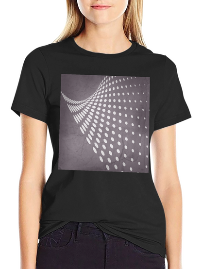 Camiseta Negra con Diseño de Puntos Abstractos