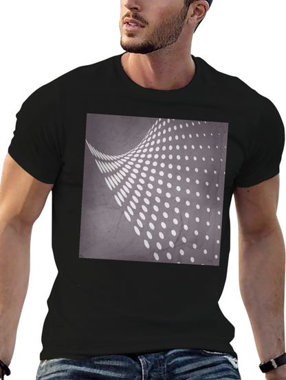 Camiseta Negra con Diseño de Puntos Abstractos