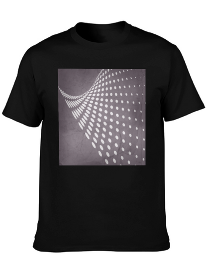 Camiseta Negra con Diseño de Puntos Abstractos