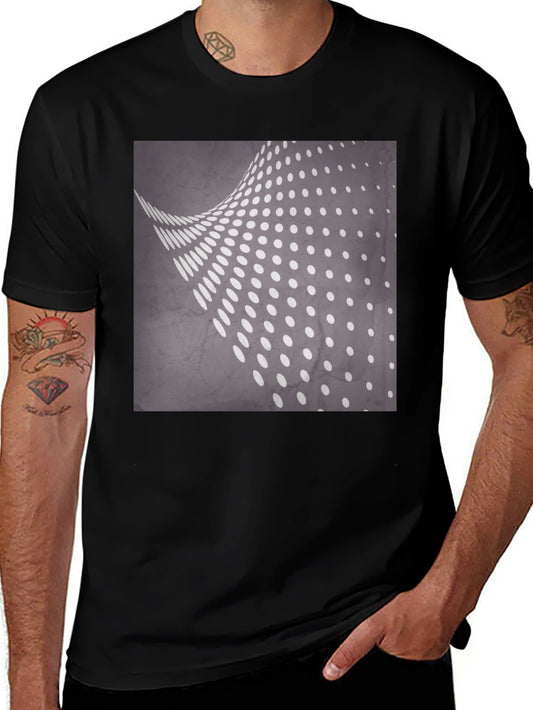 Camiseta Negra con Diseño de Puntos Abstractos
