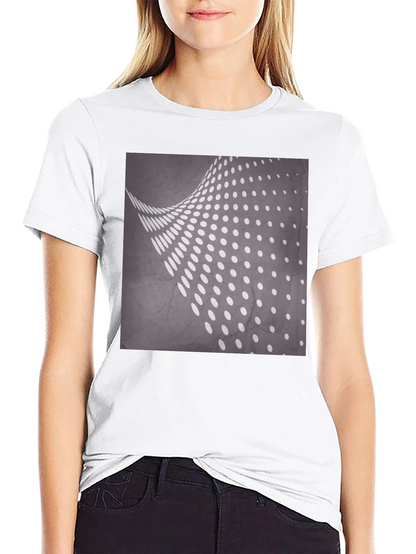 Camiseta Negra con Diseño de Puntos Abstractos