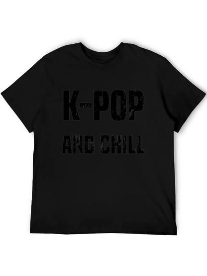 Camiseta Negra K-Pop and Chill para Fans
